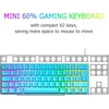 Felicon Mini 60% Rgb žaidimų klaviatūra, mechaniniai red jungikliai su kompaktiškais 62 klavišais, 18 Rgb Led chroma apšvietimas, nuimamas Usb type c kabelis, uk išdėstymas, ergonomiška pc, mac, nešiojamam kompiuteriui, mėlyna