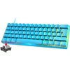 Felicon Mini 60% Rgb žaidimų klaviatūra, mechaniniai red jungikliai su kompaktiškais 62 klavišais, 18 Rgb Led chroma apšvietimas, nuimamas Usb type c kabelis, uk išdėstymas, ergonomiška pc, mac, nešiojamam kompiuteriui, mėlyna