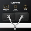 Fellowes monitoriaus laikiklis 2 monitoriams iki 32 colių (81,28 cm), Platinum Series monitoriaus laikiklis su dujine spyruokle, Usb prievadai - tvirtinamas spaustuku arba kabelio išėjimu - spalva: sidabrinė