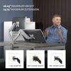 Fellowes monitoriaus laikiklis 2 monitoriams iki 32 colių (81,28 cm), Platinum Series monitoriaus laikiklis su dujine spyruokle, Usb prievadai - tvirtinamas spaustuku arba kabelio išėjimu - spalva: sidabrinė