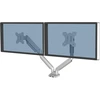 Fellowes monitoriaus laikiklis 2 monitoriams iki 32 colių (81,28 cm), Platinum Series monitoriaus laikiklis su dujine spyruokle, Usb prievadai - tvirtinamas spaustuku arba kabelio išėjimu - spalva: sidabrinė