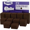 Filzada® 72 vnt. lipnūs veltinio baldų padukai 25x25 mm rudi