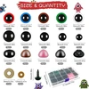 Fineasy 560 vnt. apsauginių akių rinkinys nertiems žaislams, akys nertiems gyvūnams su poveržlėmis, amigurumi akys, sagos akys nertiems gyvūnams, apsauginės nosys pliušiniams meškiukams, lėlėms (6-14 mm)