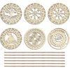 Fingerinspire 6 vnt. medinių gyvybės medžio sienų dekoracijų 10 cm vikingų karo laivo meno dekoras su virvėmis išskaptuotas blogos akies sienų pakabinamas ženklas medinė skandinaviška vikingų runų sienų skulptūra