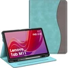 Fintie dėklas su rašiklio laikikliu, skirtas Lenovo Tab M11 (tb330) 11 colių 2024, minkštas Tpu galinis apsauginis dėklas su dokumentų skyreliais ir daugia kampų, netinka Lenovo Tab P11 11 colių, turkio spalvos