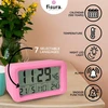 Fisura - rožinis skaitmeninis žadintuvas su Led apšvietimu, datos ir temperatūros ekranu, 2 žadintuvai, snaudimo funkcija, skaitmeninis žadintuvas su baterija, 2 Aaa baterijos, 12x5.5x7