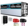 Flamezum 3500w įtampos keitiklis/inverteris dc 24v ac 230v lcd nuotolinio valdymo pultas usb