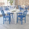 Flash Furniture 2 mėlynų metalinių komercinių kėdžių komplektas, skirtas naudoti patalpose ir lauke