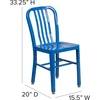 Flash Furniture 2 mėlynų metalinių komercinių kėdžių komplektas, skirtas naudoti patalpose ir lauke