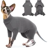 Fleece kačių megztinis, kačių paltas, minkšti ir šilti žieminiai drabužiai, kačių pižama, kombinezonas, golfas, paltai šaltam orui, rudeniui ir žiemai, drabužiai kačiukams (pilka, l)