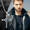 Flongo kryželis moterims, grandinėlė, vyriškas pakabukas, rožinis, egiptietiškas ankh kryžius, sidabrinis vintažinis poliruotas moteriškas vyriškas aksesuaras, kaklo papuošalas
