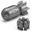 Fonvgogo metalinis dnd kauliukų rinkinys „rocket“ su 7 dalimis ir besisukančiu konteineriu raketos formos, šaunus dnd kauliukų rinkinys „bullet“, skirtas „dungeons and Dragons“ d&d dovanai (rocket Old Sidabrinis)