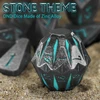 Fonvgogo metalinis dnd kauliukų rinkinys su 7 dalimis, skirtas dungeons and dragons, poliedrinis metalinis stonehenge kauliukų rinkinys d&d su dėklu, vaidmenų žaidimo kauliukai (stonehenge mėlynas)