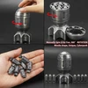 Fonvgogo metalinis dnd kauliukų rinkinys „rocket“ su 7 dalimis ir besisukančiu konteineriu raketos formos, šaunus dnd kauliukų rinkinys „bullet“, skirtas „dungeons and Dragons“ d&d dovanai (rocket Old Sidabrinis)
