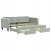 Fotelis Šviesiai pilka ištraukiama sofa su stalčiais, 90x200 cm