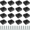 Fotelis Yutou kvadratinės guminės kojelės, 30 x 30 x 10 mm, neslystančios, elastingos, prisukamos varžtais, skirtos stalui, spintelei, rašomajam stalui, sofai, juodos spalvos, 16 vnt.