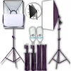 Objektyvas Fotografinės lempos 2x Softbox 50x70 cm studijinis stovas apšvietimo rinkinys 135w