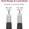 Fourrober Sukimo momento raktų rinkinys 25-220 Nm, 1/2 colio (12,6 mm) ekonominis rinkinys su adapteriu, prailgintuvu ir dėklu +/- 4% paklaida