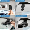 Fousenuk akinių laikiklis automobiliui, 2 vnt., magnetinis odinis akinių nuo saulės laikiklis, akinių laikiklis automobilio prietaisų skydeliui, skydelis nuo saulės, akinių laikiklis, bilietų kortelių laikiklis, juodas