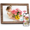 Frameo 10,1 colio skaitmeninis nuotraukų rėmelis su 32 gb atmintimi, wifi elektroninis nuotraukų rėmelis, jutiklinis ekranas, automatinis pasukimas, paprastas nustatymas ir nuotraukų ar vaizdo įrašų bendrinimas per frameo programėlę – rudo medžio