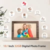 Frameo 10,1 colio skaitmeninis nuotraukų rėmelis su 32 gb atmintimi, wifi elektroninis nuotraukų rėmelis, jutiklinis ekranas, automatinis pasukimas, paprastas nustatymas ir nuotraukų ar vaizdo įrašų bendrinimas per frameo programėlę – rudo medžio