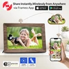 Frameo 10,1 colio skaitmeninis nuotraukų rėmelis su 32 gb atmintimi, wifi elektroninis nuotraukų rėmelis, jutiklinis ekranas, automatinis pasukimas, paprastas nustatymas ir nuotraukų ar vaizdo įrašų bendrinimas per frameo programėlę – rudo medžio