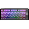 Freewolf M75 dviejų režimų belaidė klaviatūra, bluetooth+2.4g, valdymas mygtukais ir ekranas, 82 kompaktiški pbt gradientiniai klavišų dangteliai, vaivorykštės apšvietimas, konfliktų neturintys visi klavišai, skirti mac/win violetinė