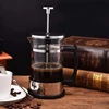 Kavos aparatas French press kavos virimo aparatas, nerūdijančio plieno korpusas ir stiklinis indas, french press filtras kavai arba arbatai