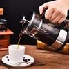 Kavos aparatas French press kavos virimo aparatas, nerūdijančio plieno korpusas ir stiklinis indas, french press filtras kavai arba arbatai