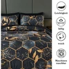Freyamy 3d marmuro patalynės komplektas 135 x 200 cm, 2 dalių, juodo aukso geometrinis marmuro raštas, prabangi patalynė, 100% mikropluošto patalynės komplektai, minkštas antklodės užvalkalas su užtrauktuku ir pagalvės užvalkalas 80 x 80 cm