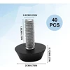 Fuipvgi, 40 vnt. reguliuojamų baldų kojelių, reguliuojamos kojelės, prisukamos kojelės, M6 x 20 mm reguliavimo varžtas M6, reguliuojamos kojelės, išlyginamosios kojelės, baldų kojelės, reguliavimo varžtas (juodos)