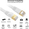 Fumitt Cat 8 Lan kabelis, 25 metrai, didelio greičio plokščias gigabitinis tinklo kabelis, 25 m, Ethernet kabelis, interneto jungiamasis kabelis, 40 Gbps, 2000 Mhz, Rj45 skirtas žaidimams, maršrutizatoriui, modemui, nešiojamam kompiuteriui (baltas)