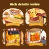 Funpola 3d medinis dėlionė Burger Truck modelis - pasidaryk pats miniatiūrinis maisto sunkvežimio lėlių namelio transporto priemonės rinkinys su Led lemputėmis - puiki kūrybinė dovana vaikams ir suaugusiems (mėsainiai)