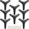 Fotelis Funsuei 8 baldų kojelių rinkinys, metalinės, juodos, 15 cm, trikampės baldų kojelės su varžtais, spintelių kojelės, baldai spintelėms, sofoms ir kitoms baldų kojelėms