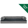 Furhaven pakaitinis šuns guolio užvalkalas, patogi sofa, pliušinis ir dekoratyvinis, sofos stiliaus, skalbiamas skalbimo mašinoje, diamond pilkas, jumbo (xl)