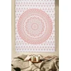 Furnishful Finesse Mandala gobelenas rožinis sieninis gobelenas boho ombre sieninis rankšluostis namų ir svetainės dekorui - 76 x 102 cm