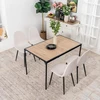 Furniturer 4 elegantiškų audinio valgomojo kėdžių su metalinėmis kojomis komplektas. Idealiai tinka miegamajam, svetainei, kreminės baltos spalvos