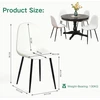 Furniturer 4 elegantiškų audinio valgomojo kėdžių su metalinėmis kojomis komplektas. Idealiai tinka miegamajam, svetainei, kreminės baltos spalvos