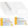 Fushing vardų kortelių laikiklių rinkinys, 50 vnt., 90 x 56 mm vardų kortelės segtukas, pvc skaidrus id kortelės laikiklis su tuščia kortele