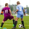 Futbolo blauzdų apsaugos su kojinėmis, optimizuota kišenė suaugusiems ir jaunių vaikams su kulkšnies apsauga, dydis L
