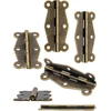 Fuxxer® Antikvariniai mini vyriai metaliniai vyriai Vintage dizainas 48 x 24 mm 10 vnt. rinkinys