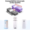 Fuzhik sauskelnių kasetės papildymas, 8 vnt., atsparios kvapams, bekvapės, pastorintos, sauskelnių maišeliai, suderinami su Tommee Tippee, Twist & Click, Litterlocker (violetinė)