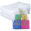 G2plus balti organzos maišeliai dideli, 17 x 23 cm vestuvių dovanų organzos maišelis, 50 organzos maišelių su raišteliu pakuotė, vestuvių saldainių maišelis, papuošalų maišelis, dovanų maišelis