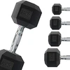 G5 Ht Sport profesionalus gumuotas šešiakampis hantelis nuo 1 iki 50 kg | Svorio kilnojimas sporto salėje arba namų sporto salėje | Ergonomiška neslystanti rankena | Parduodamas atskirai