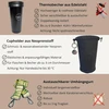 Gadgetto mėtų žalios spalvos puodelio laikiklis, butelių krepšys pakabinimui su termopuodeliu 500 ml, skirtas veiklai lauke, festivaliams, plaukiojimui, žygiams