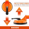 Gakago siurbtukai (2 vnt.) - ergonomiškos ir neslystančios siurbimo rankenos - 120 kg keliamoji galia vakuuminis keltuvas plytelėms, laminatui, langams ir stiklui transportuoti kaip stiklo keltuvas, stiklo siurbtukas