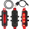 Galinė dviračio lemputė 5 Led 7-funkcijų įkrovimas 5v per Usb