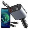 Galingas 4in1 automobilinis įkroviklis Usb / Usb-l 120w |+ Usb-c / Lightning kabelis