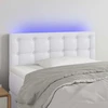 Lova Galvūgalis su LED, baltos spalvos, 100x5x78/88cm, dirbtinė oda
