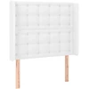 Lova Galvūgalis su LED, baltos spalvos, 103x16x118/128 cm